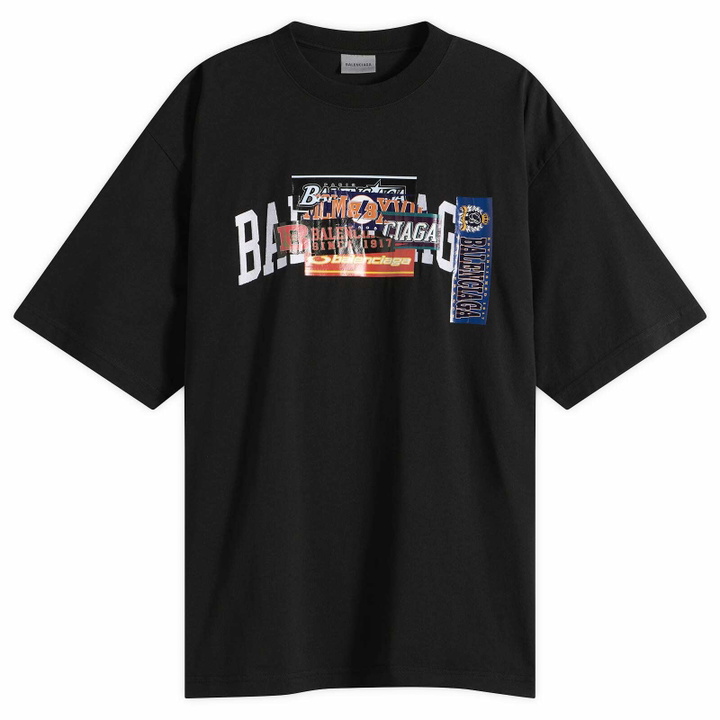 Photo: Balenciaga Men's Bumper Stickers T-Shirt in Black