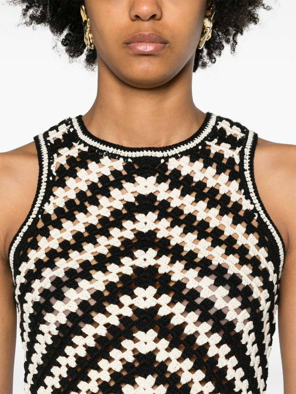 ZIMMERMANN Black Halliday Hand Crochet Tank Top Zimmermann