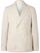 Oliver Spencer - Double-Breasted Linen Suit Jacket - Neutrals