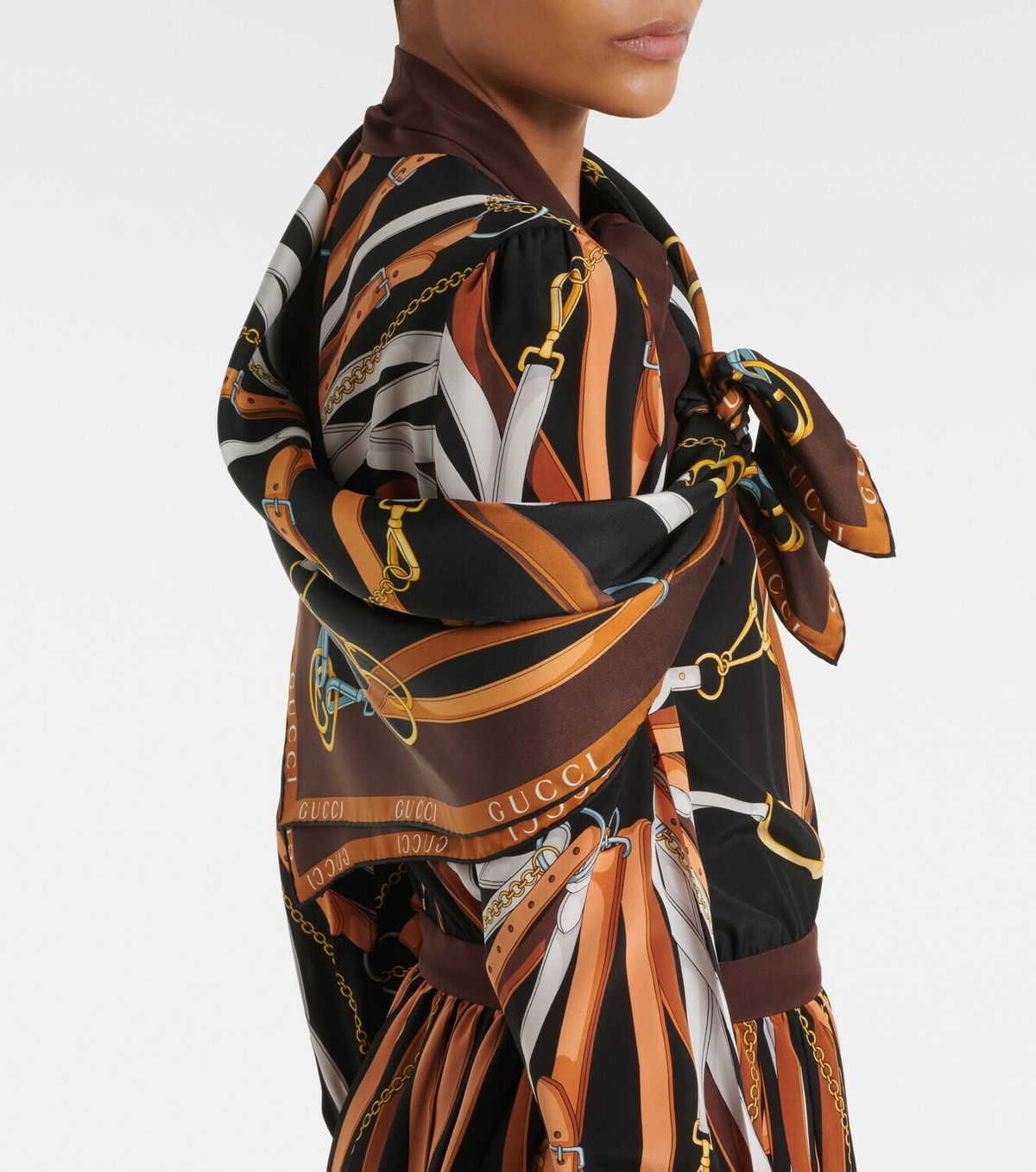 Gucci Printed silk twill scarf