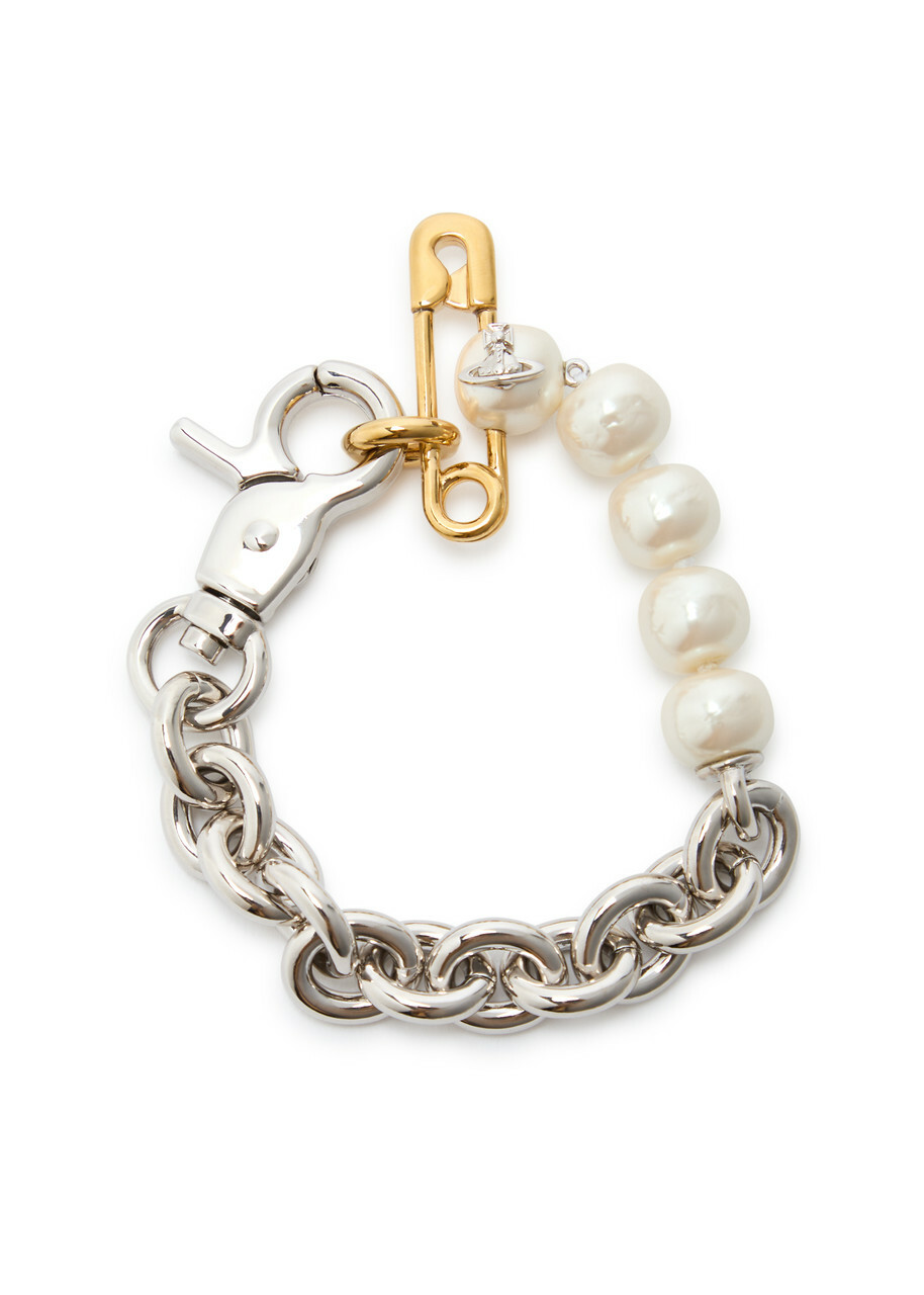 Vivienne Westwood☆Claude pearl and chain bracelet【UK発】 Vivienne Westwood Claude Pearl and Chain Bracelet Silver