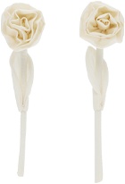 Simone Rocha Off-White Rose Earrings