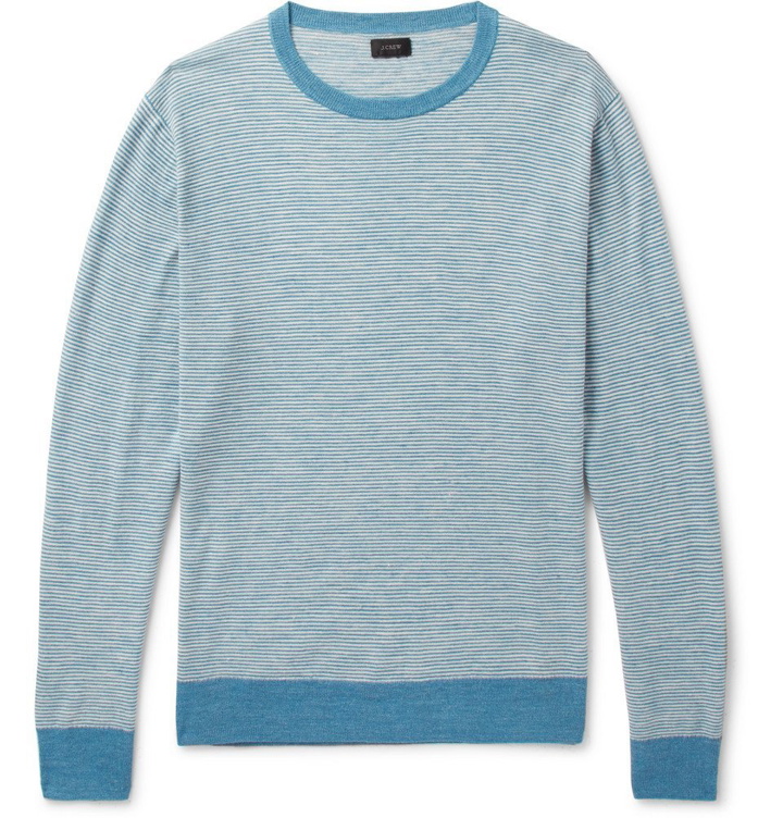 Photo: J.Crew - Striped Knitted Sweater - Men - Blue