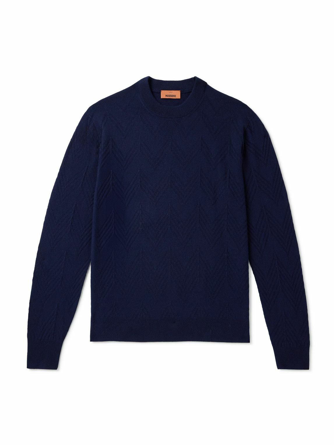 Missoni - Jacquard-Knit Cashmere Mock-Neck Sweater - Blue
