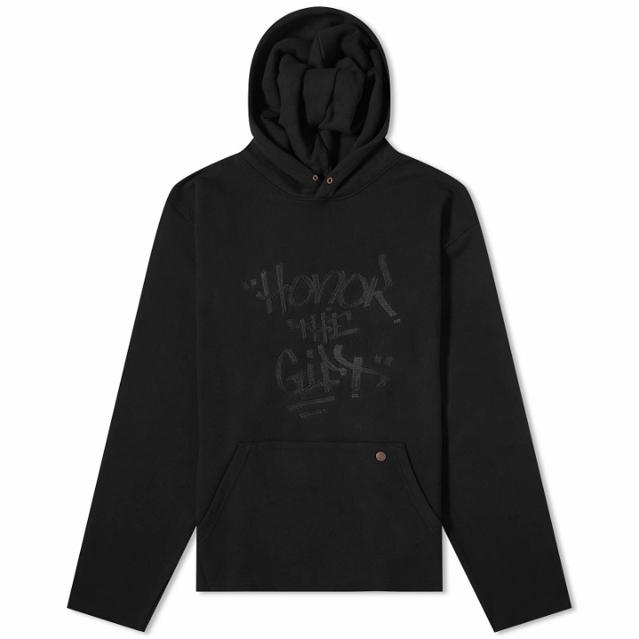 Photo: Honor the Gift Men's Script Embroidered Hoodie in Black