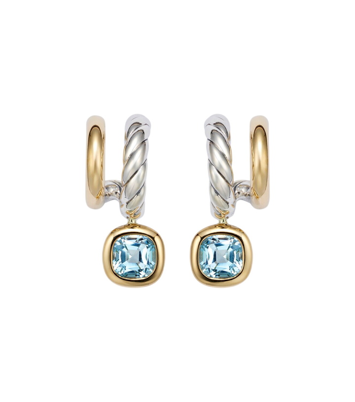 Photo: David Yurman DY Mercer® 18kt gold and sterling silver earrings with topaz