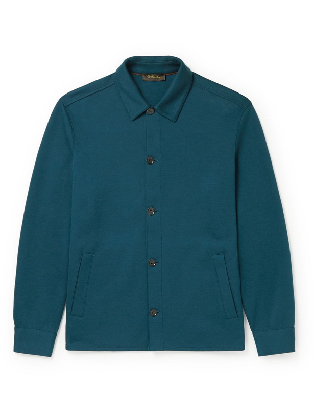 Photo: Loro Piana - Double-Faced Silk, Cashmere and Cotton-Blend Jersey Overshirt - Blue