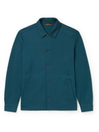 Loro Piana - Double-Faced Silk, Cashmere and Cotton-Blend Jersey Overshirt - Blue