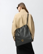 Pinko Large Soft Square Leather Bag Black Antique Gold