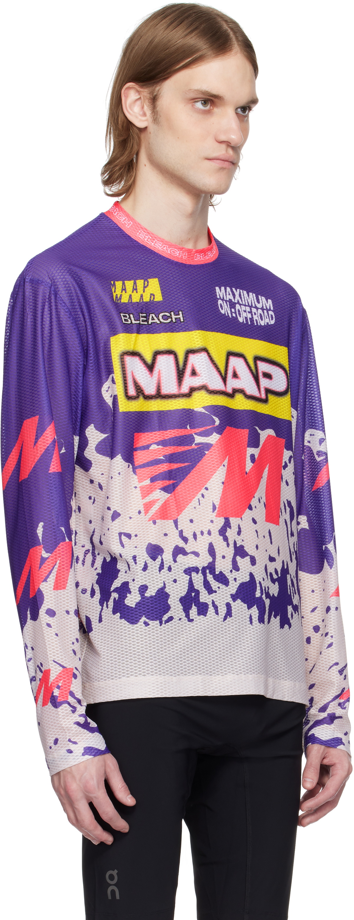 MAAP Purple Bleach Design Werks Edition LS Mesh T-shirt