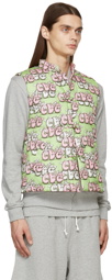 Comme des Garçons Shirt Green & Pink Kaws Edition Padded Vest