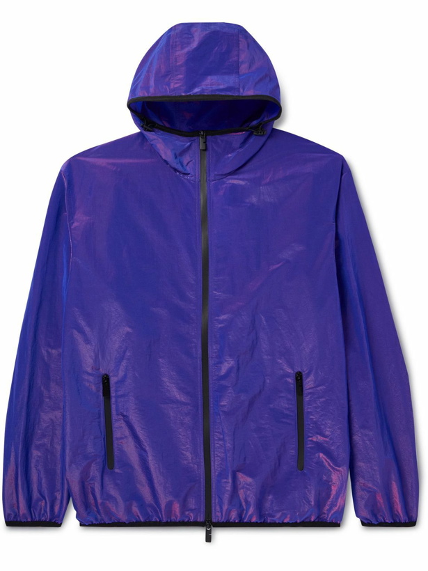 Photo: Burberry - Iridescent Shell Zip-Up Hooded Jacket - Purple
