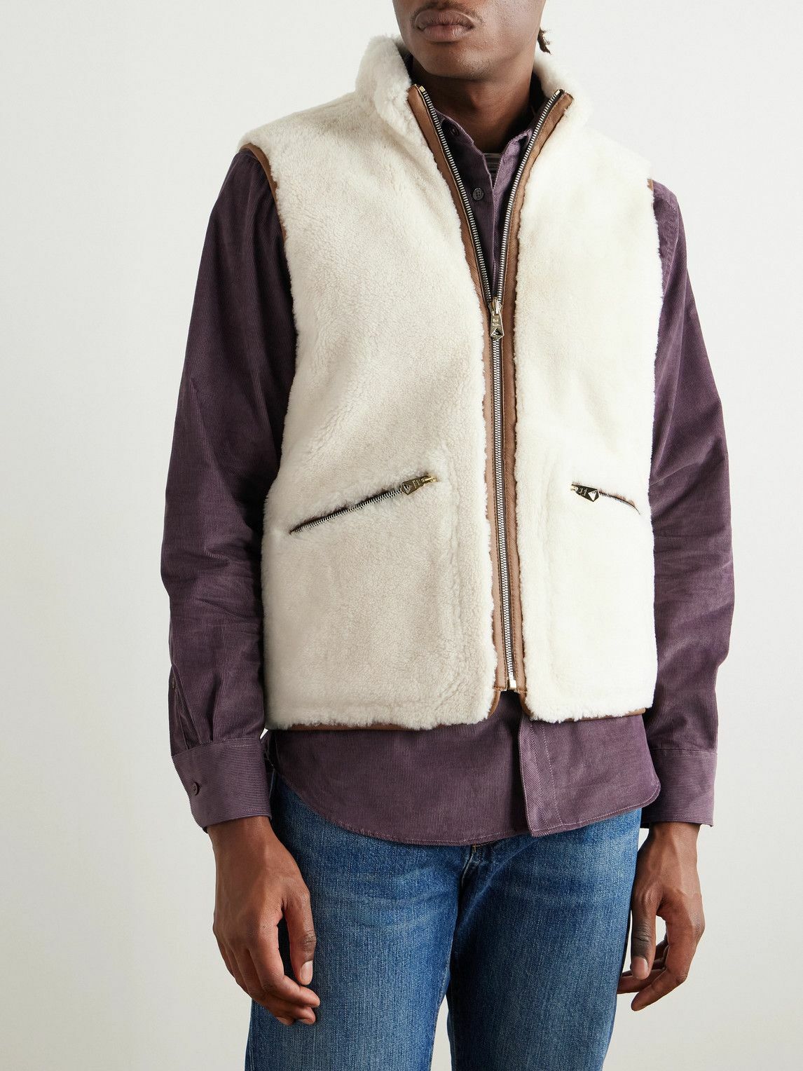 Paul Smith - Reversible Shearling Gilet - Brown
