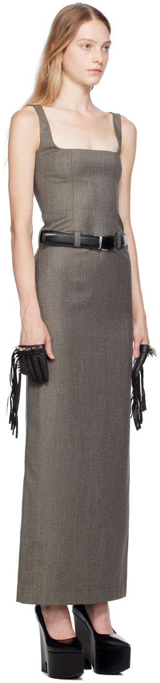 Lado Bokuchava Gray Panting Maxi Dress