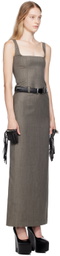 Lado Bokuchava Gray Panting Maxi Dress