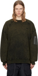 Juun.J Khaki Deep Dyed Shoulder Padded Sweatshirt