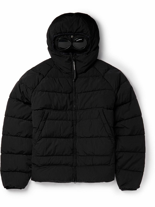 Photo: C.P. Company - Quilted ECONYL® Hooded Down Jacket with Goggles - Black
