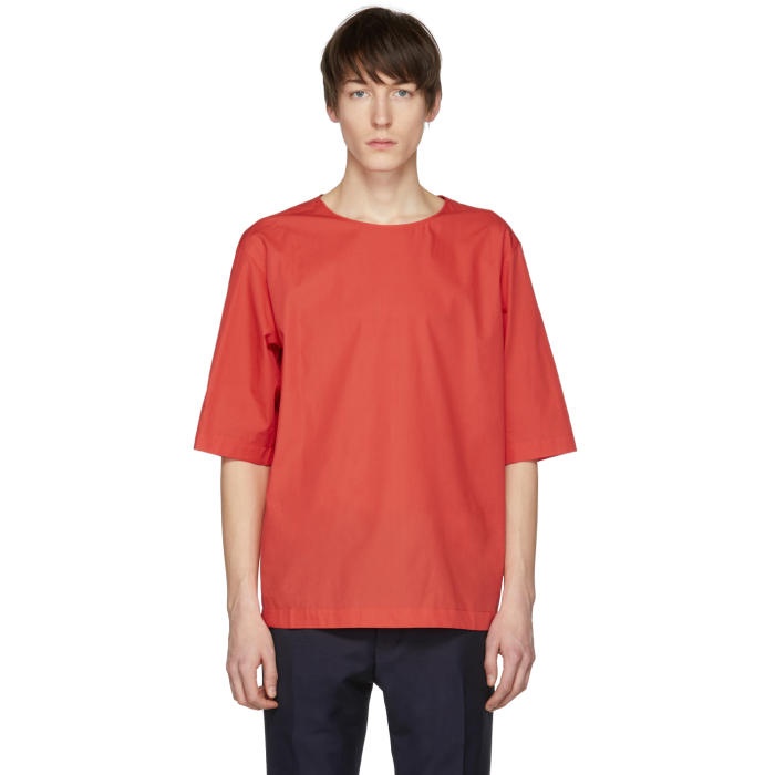 Photo: Lemaire Red Poplin T-Shirt