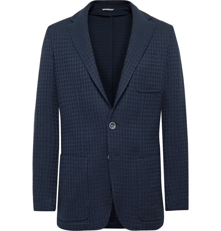 Photo: Canali - Slim-Fit Knitted Cotton Blazer - Blue