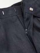 Lardini - Aramis Straight-Leg Pleated Linen-Twill Bermuda Shorts - Blue