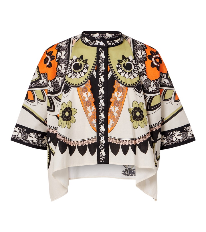 Photo: La DoubleJ Foulard printed cropped cotton shirt