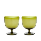 ferm LIVING Host Water Glasses - Set of 2 in Moss Green 