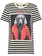 MAX MARA Rosso Printed Striped Jersey T-shirt
