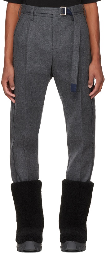Photo: sacai Gray Belted Trousers