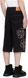 BLUEMARBLE Black Embroidered Denim Shorts