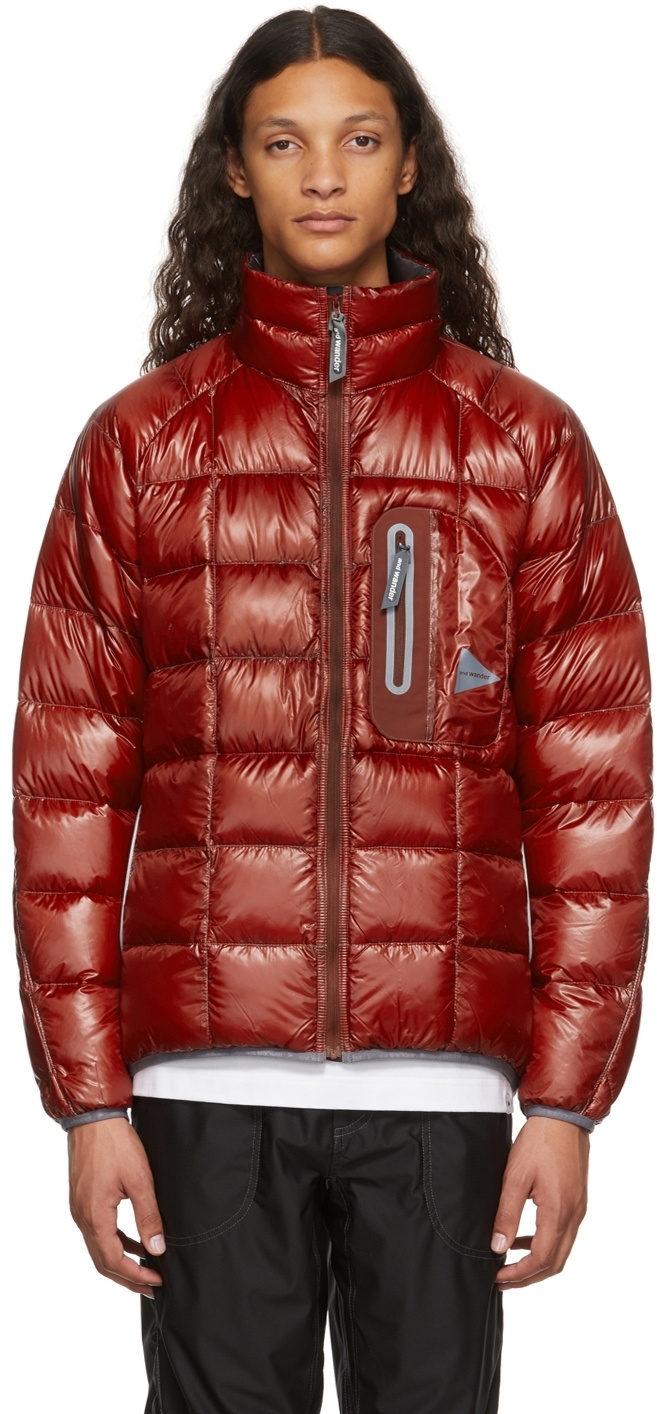 and Wander Red Diamond Stitch Down Jacket and Wander