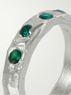 The Ouze - Sterling Silver Laboratory-Grown Emerald Ring - Silver