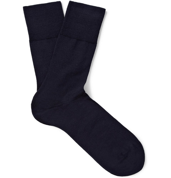 Photo: Falke - Airport Wool and Cotton-Blend Socks - Navy