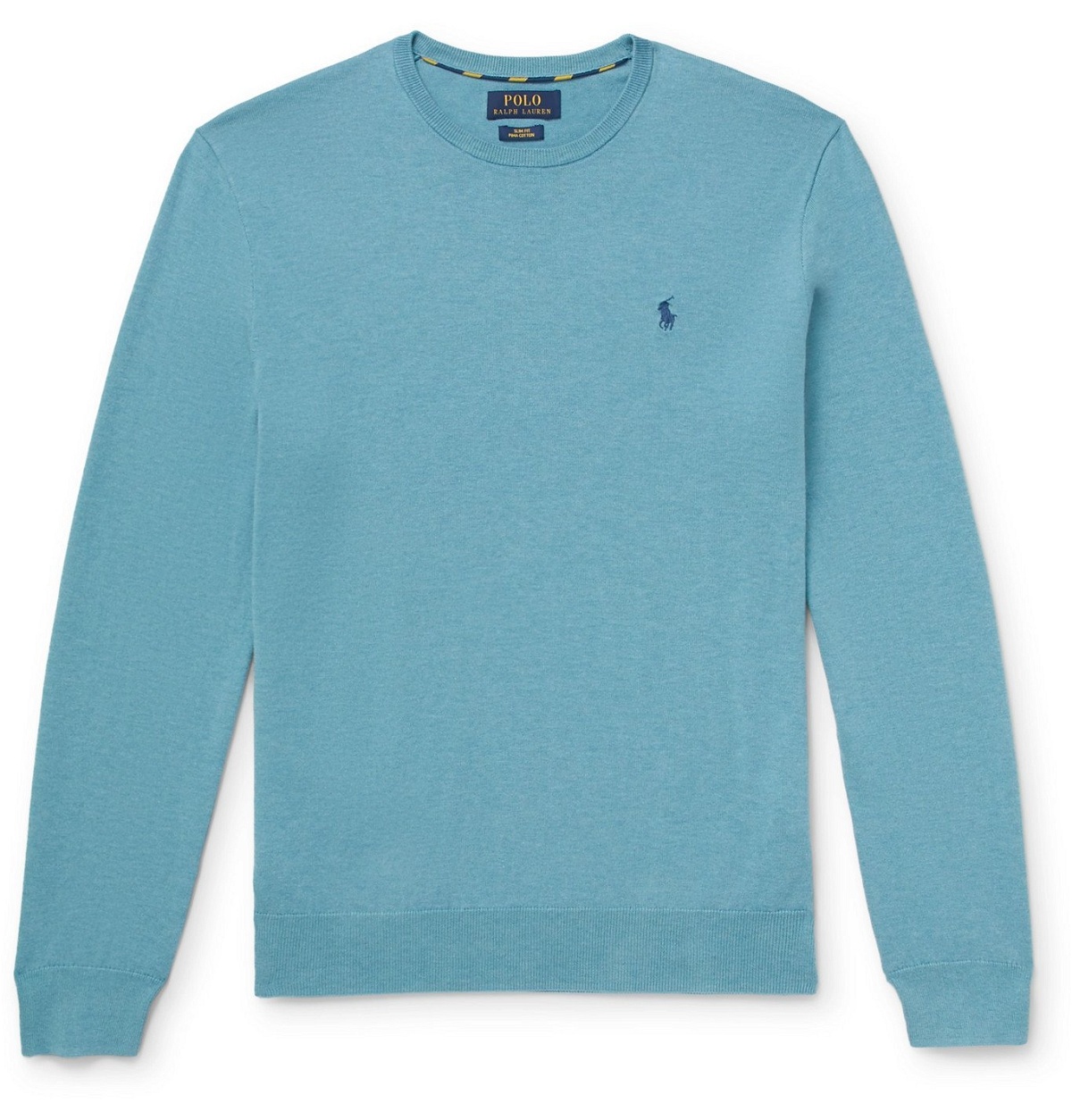 anmodning Uregelmæssigheder opladning Polo Ralph Lauren - Slim-Fit Pima Cotton Sweater - Blue Polo Ralph Lauren