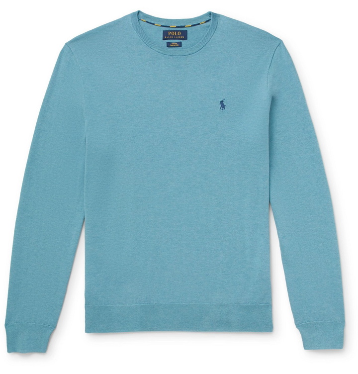 Photo: Polo Ralph Lauren - Slim-Fit Pima Cotton Sweater - Blue