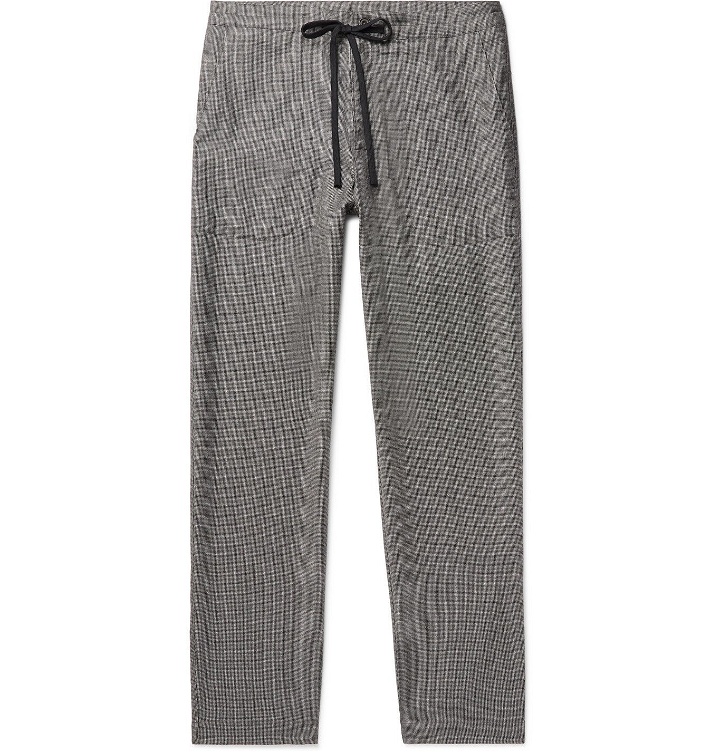 Photo: Richard James - Tapered Puppytooth Wool-Flannel Drawstring Trousers - Gray