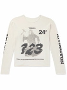 RRR123 - Theater Cropped Logo-Print Cotton-Jersey T-Shirt - Neutrals