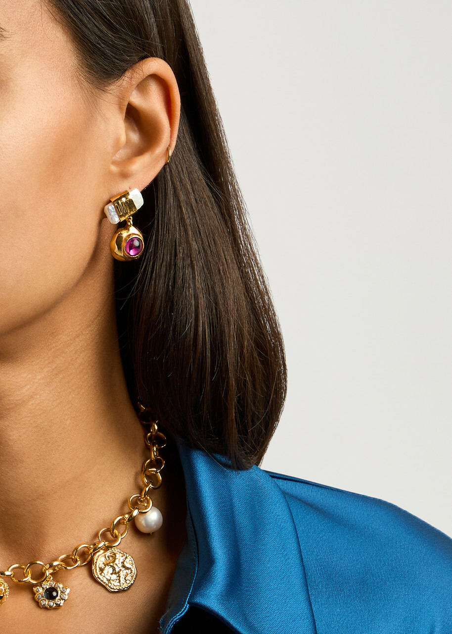 Joanna Laura Constantine Mismatched 18kt Gold-plated Earrings - One Size