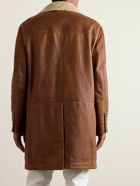 Brunello Cucinelli - Double-Breasted Shearling Peacoat - Brown