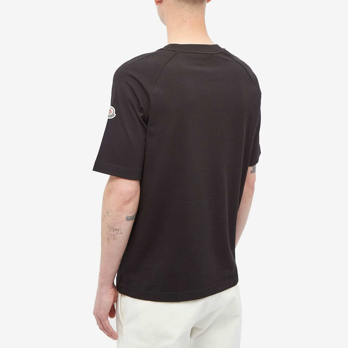 MONCLER VARSITY LOGO MOTIF コットン Tシャツ ホワイト Tシャツ : Tシャツ＆ポロシャツ 向けの メンズ