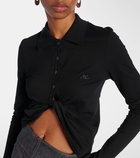 Courrèges Cropped cotton polo shirt