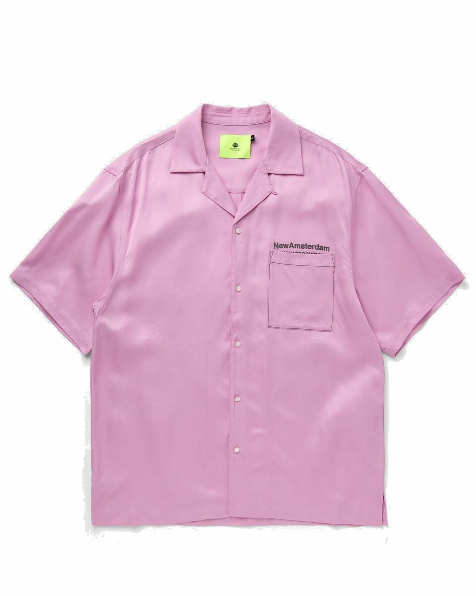 Photo: New Amsterdam Contrast Stitch Layday Shirt Pink - Mens - Shortsleeves