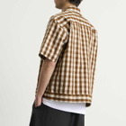 NN07 Men's Reed Boxy Short Sleeve Shirt in Brown Check