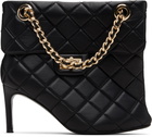 Maison MIHARA YASUHIRO Black Quilted Bag Detail Pin Heel Short Boots