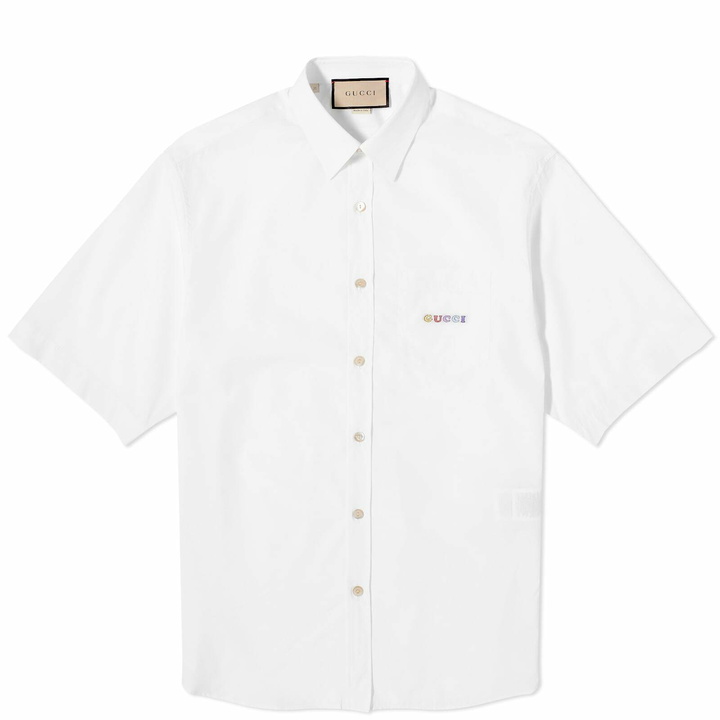 Photo: Gucci Men's Logo Pocket Short Sleeve Shirt in White