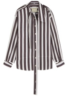 Meryll Rogge Deconstructed Striped Cotton-poplin Shirt White And Black