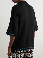 The Elder Statesman - Embroidered Cashmere and Cotton-Blend Shirt - Black