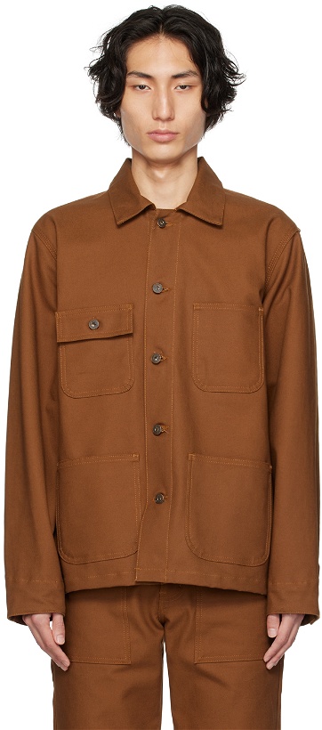Photo: Naked & Famous Denim Brown Button Jacket