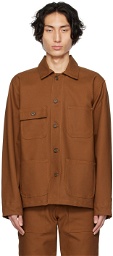 Naked & Famous Denim Brown Button Jacket