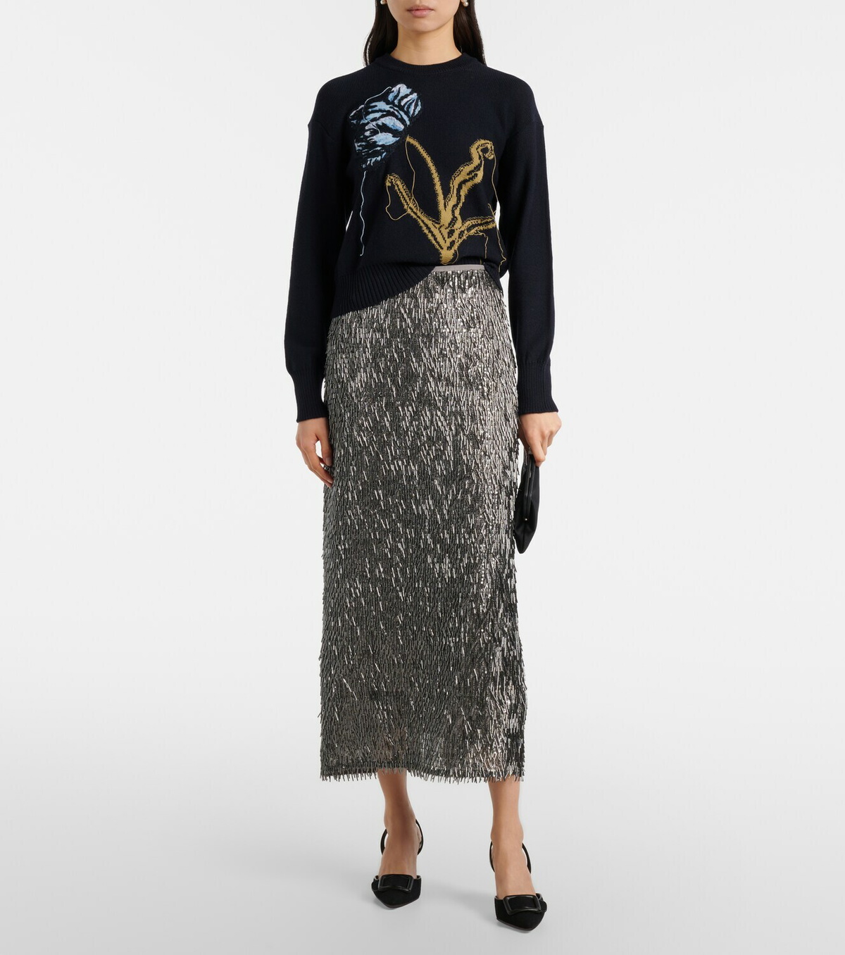 Erdem Intarsia wool and cotton sweater