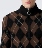 Ami Paris Argyle virgin wool half-zip sweater